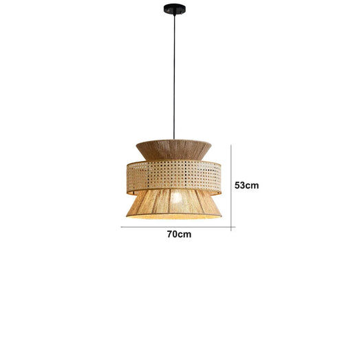 Suspension Sabi Wabi style chinois en rotin cannage - vue 16 sur 24