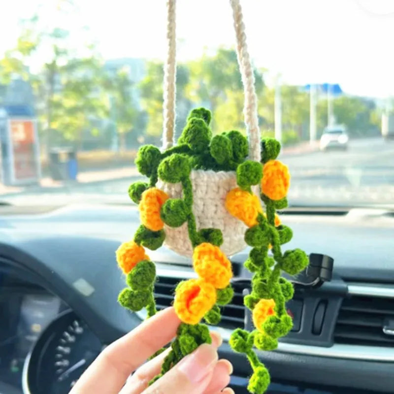 crochet suspendu créatif pour décoration de voiture plante en pot - vue 3 sur 34