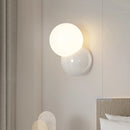 Applique murale boule ronde nordique pour éclairage de chambre à coucher crème blanc jaune lampe de chevet salon allée couloir hôtel escalier