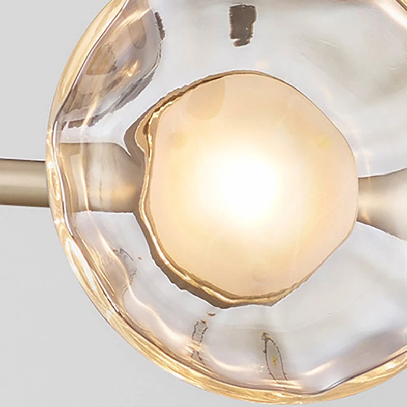 lustres led en verre transparent créatifs en métal 3000k - vue 6 sur 9