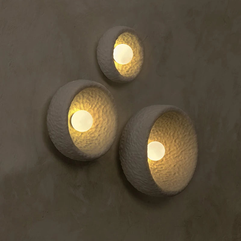 applique murale style japonais wabi sabi rétro led décorative - vue 3 sur 7