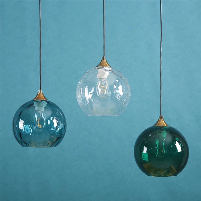 Modern minimalist glass LED chandeliers nordic design - vue 4 sur 12