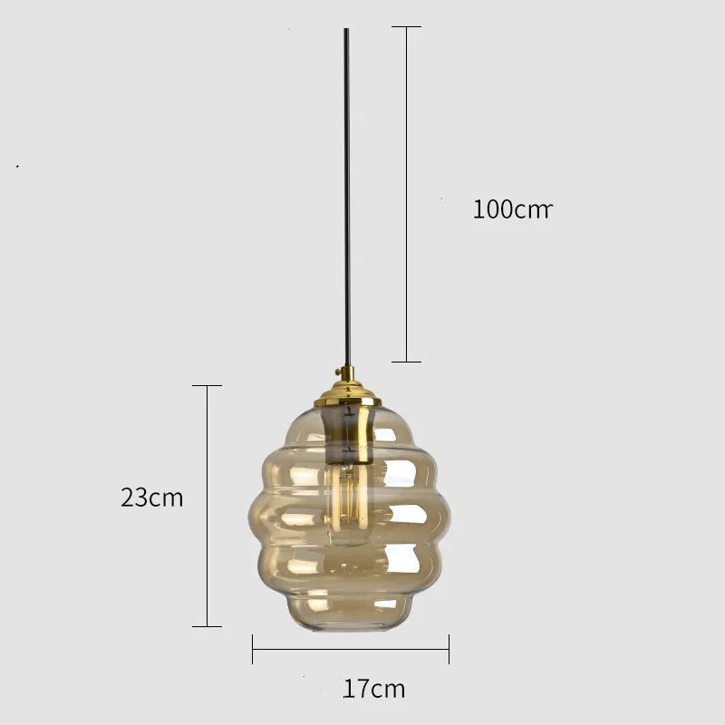 suspension moderne en verre teinté pour décoration intérieure - vue 10 sur 24