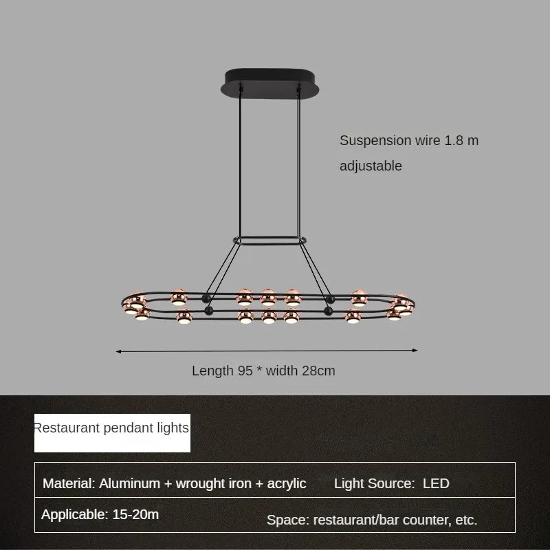 Minimalist modern ball chandelier for interior decoration - vue 9 sur 12