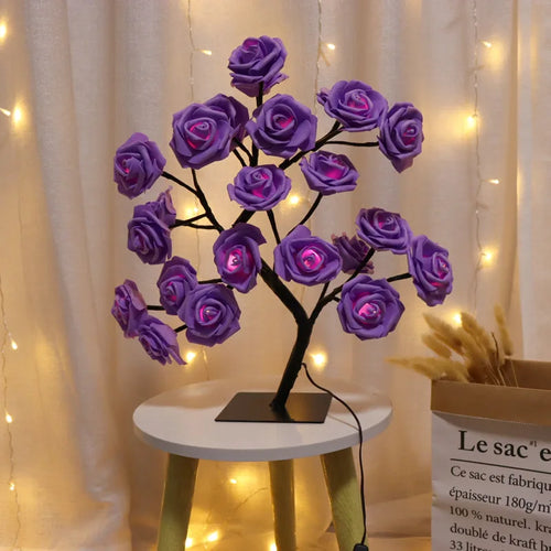 lampe de table led arbre cerisier cristal veilleuse nordique - vue 3 sur 19