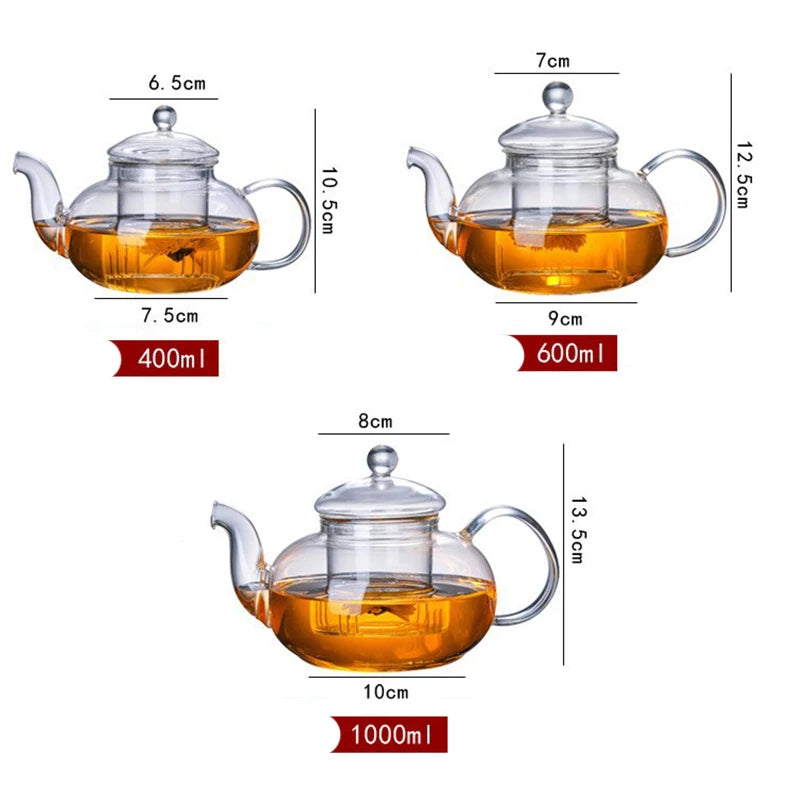 Théière verre résistant chaleur avec infuseur intégré - vue 7 sur 9