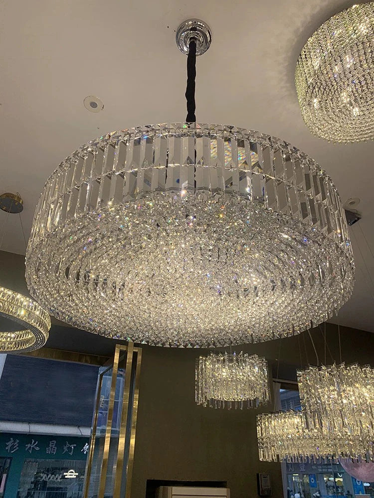 lustre led en cristal k9 rétro moderne de luxe - vue 4 sur 5