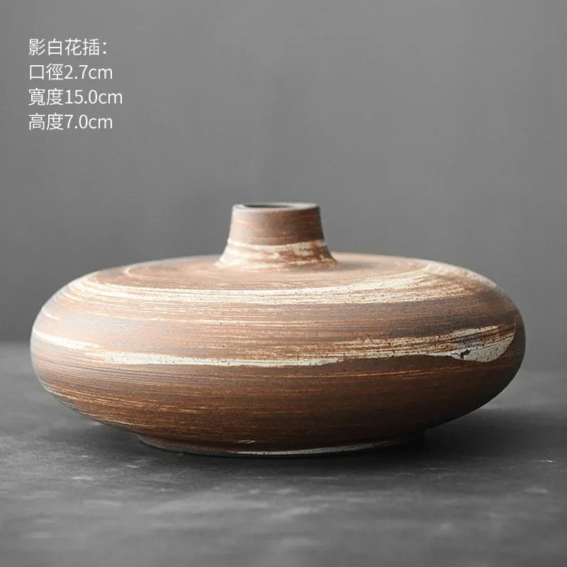 vase en terre cuite japonais imitation pierre vintage pour fleurs - vue 21 sur 21