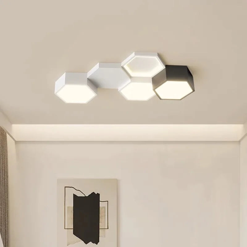 Lustre LED télécommandé nordique usine - vue 5 sur 11