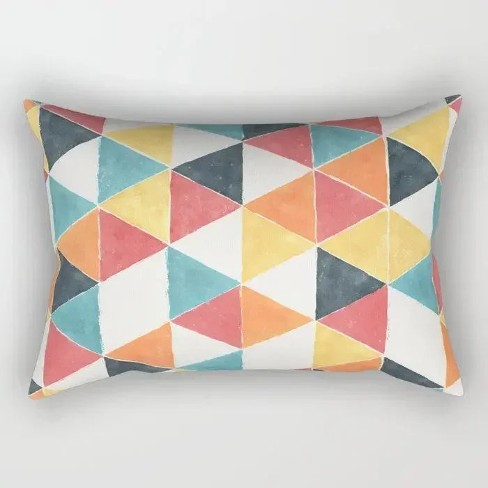 coussin lombaire géométrique abstrait réversible pour canapé ou bureau