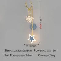 Nordic minimalist luxury star wall lamp bedside chandelier