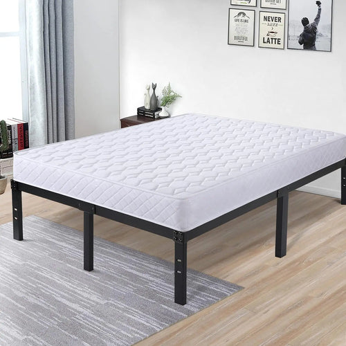 DDPNKL Metal Bed Frame 16 Inch, Heavy Duty Bed Frame with Wooden Slats, 16 Inch Mattress Foundation/No Box Spring Needed - vue 7 sur 10