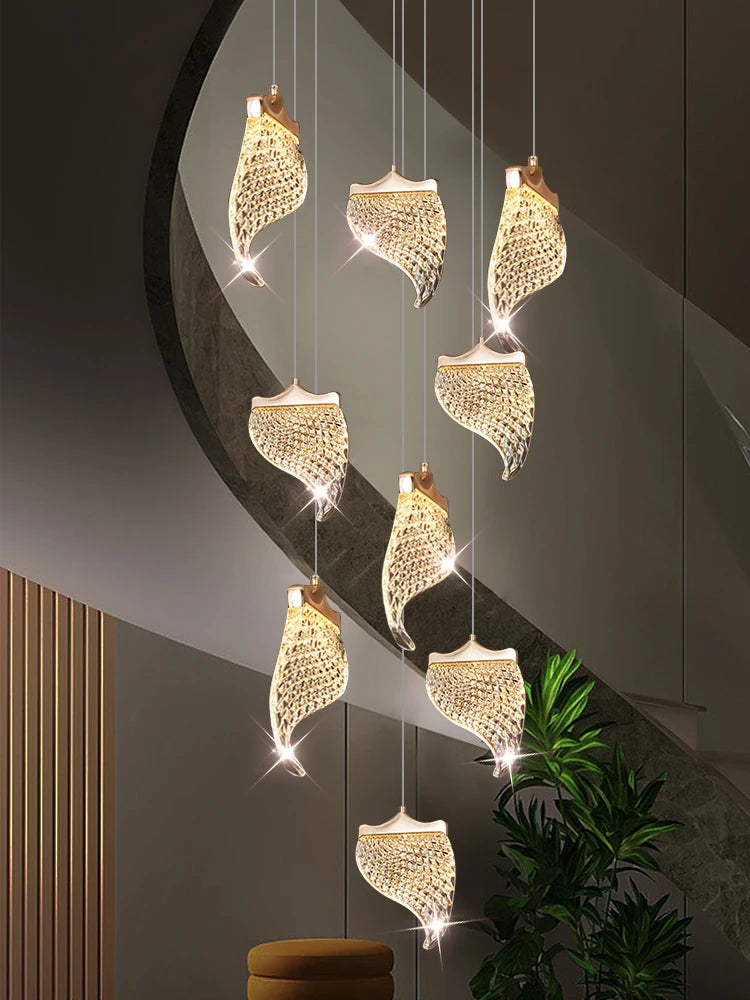 lustre moderne à led éclairage suspendu design pour espace contemporain - vue 6 sur 15