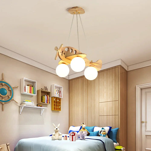 lustre moderne en bois fait à la main pour enfant