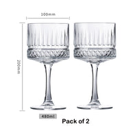 lot 2 coupes champagne elysia verre relief rétro