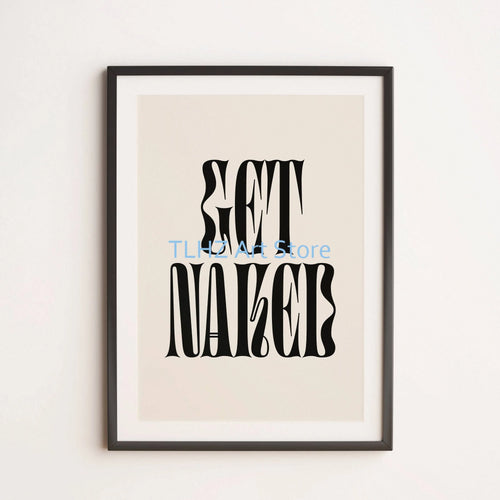 Retro colourful flower posters with humorous quotes for decoration