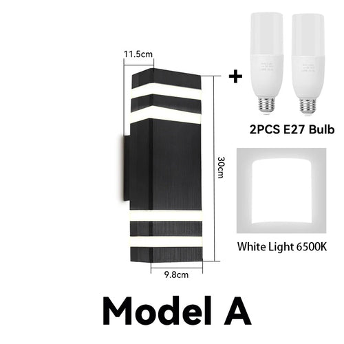 Décor applique murale LED lampes extérieures applique étanche externe escaliers éclairage chambre salon luminaire maison lampe décorative mur - vue 12 sur 13