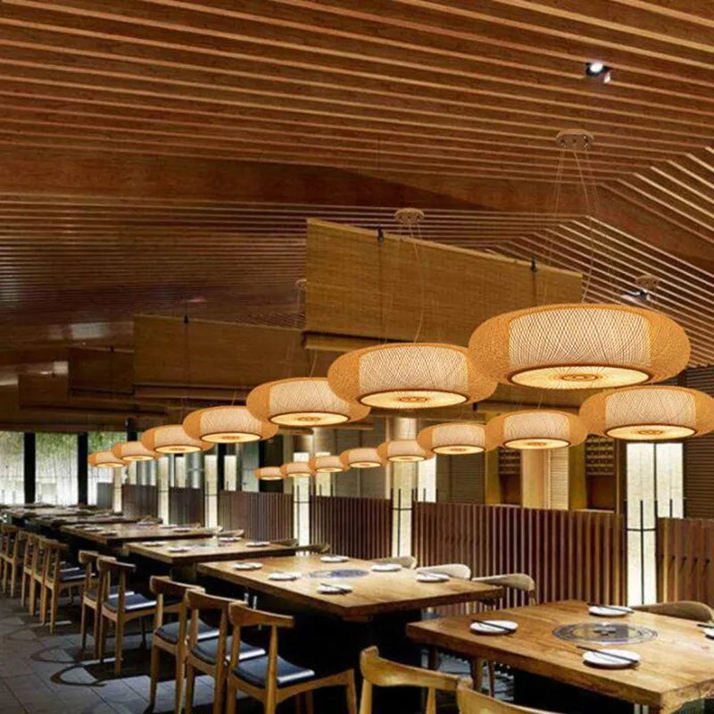 suspension en bambou moderne style chinois pour décoration intérieure - vue 5 sur 10