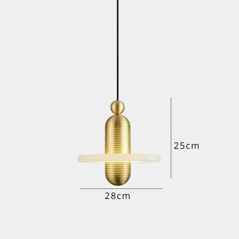 lustre en marbre et métal pour décoration nordique élégante - vue 10 sur 14