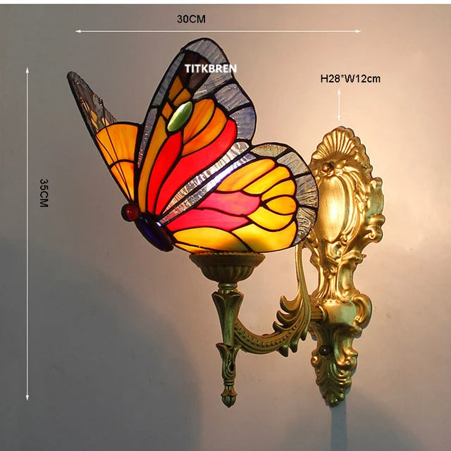 applique murale fleurs turques abat-jour baroque en verre décoratif - vue 8 sur 17