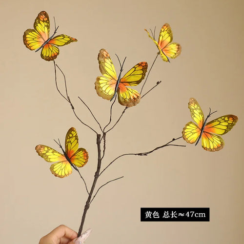 branche de fleur de papillon artificielle pour décoration créative et mariage - vue 9 sur 10