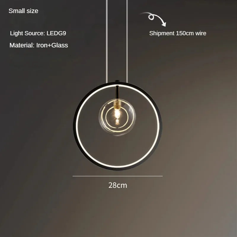 suspension moderne en verre à bulles pour restaurant et décoration intérieure - vue 8 sur 9