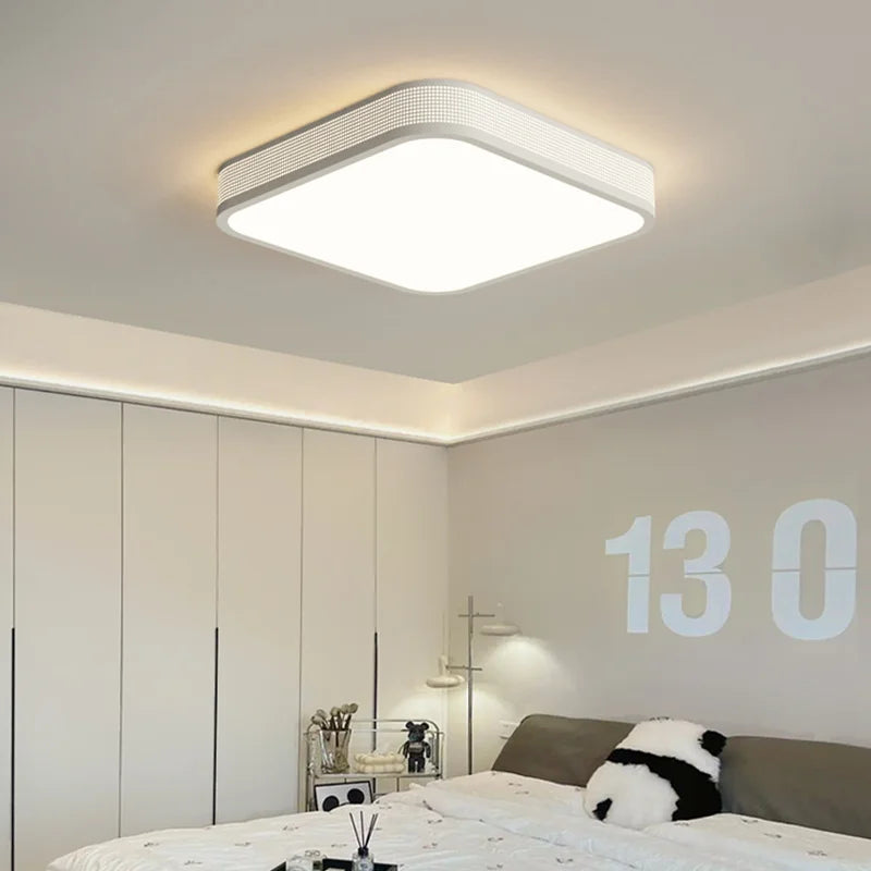 qiyimei plafonnier led style cercle carré décoratif - vue 4 sur 22