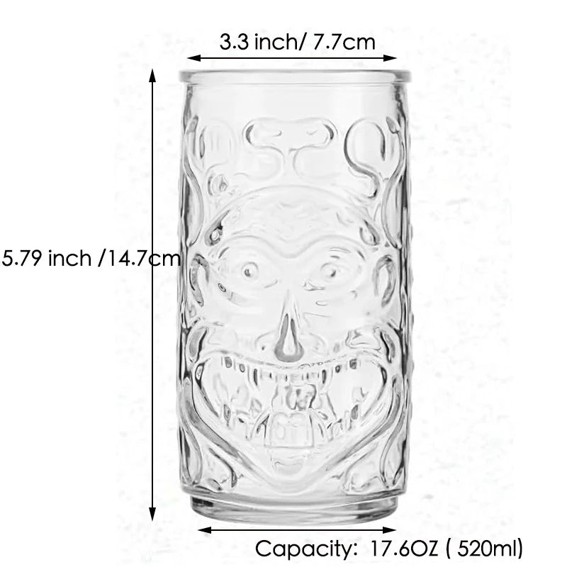 Mug tiki en verre transparent style bar festif