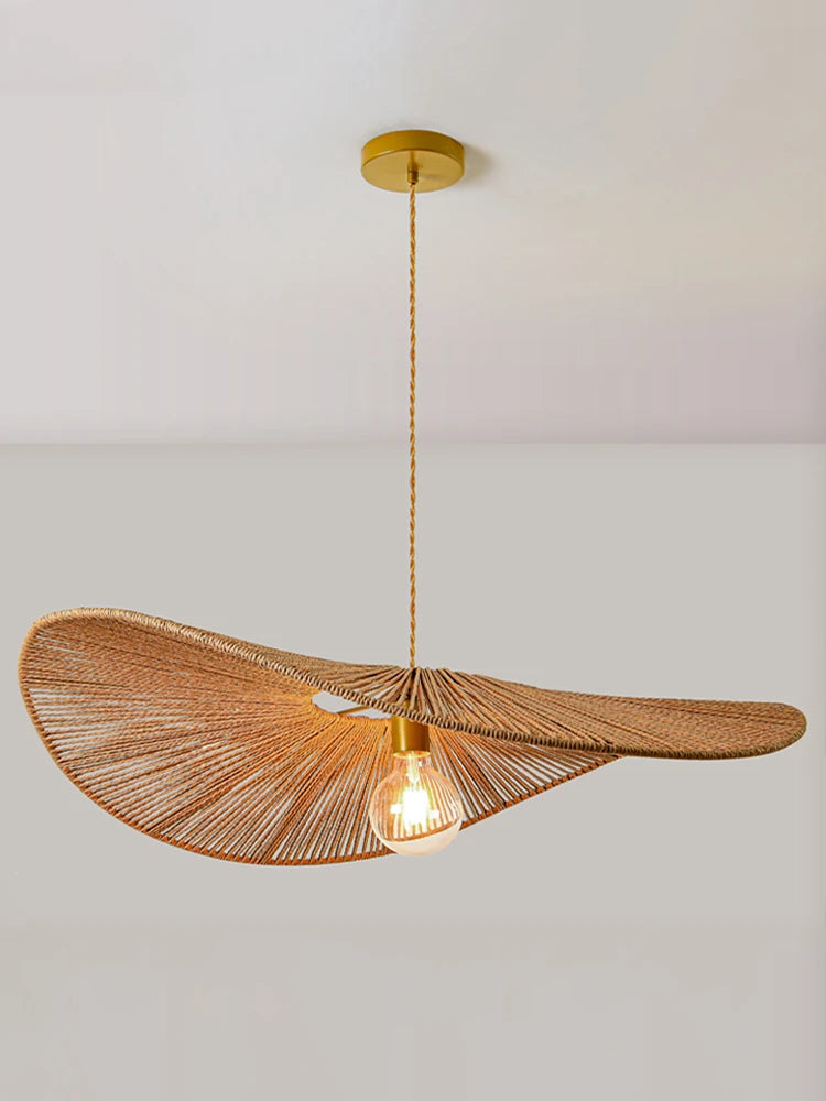 lustre nordique en paille pour décoration moderne et élégante - vue 5 sur 9
