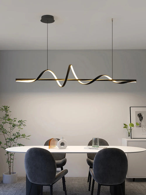 Nordic minimalist water ripple aluminium chandelier - vue 2 sur 8