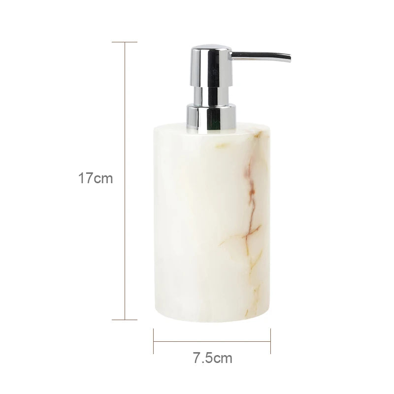 ensemble accessoires de salle de bain en marbre naturel luxe - vue 20 sur 23