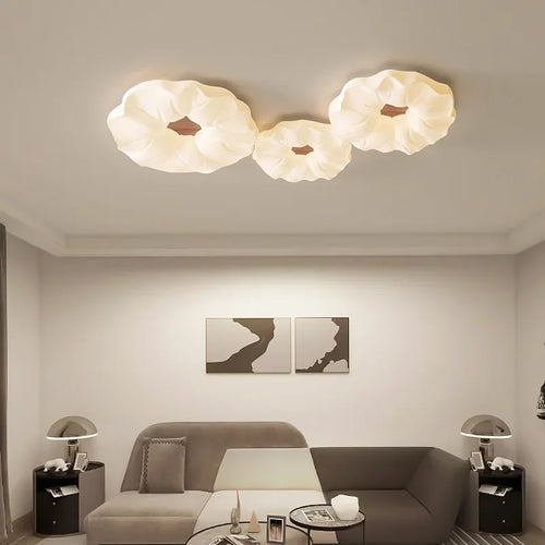 lustre led moderne avec moule fleurs en style nordique loft - vue 4 sur 11