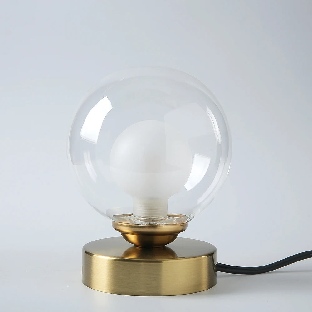LED lampe de lecture lampes de Table boule de verre doré de bureau - vue 7 sur 9
