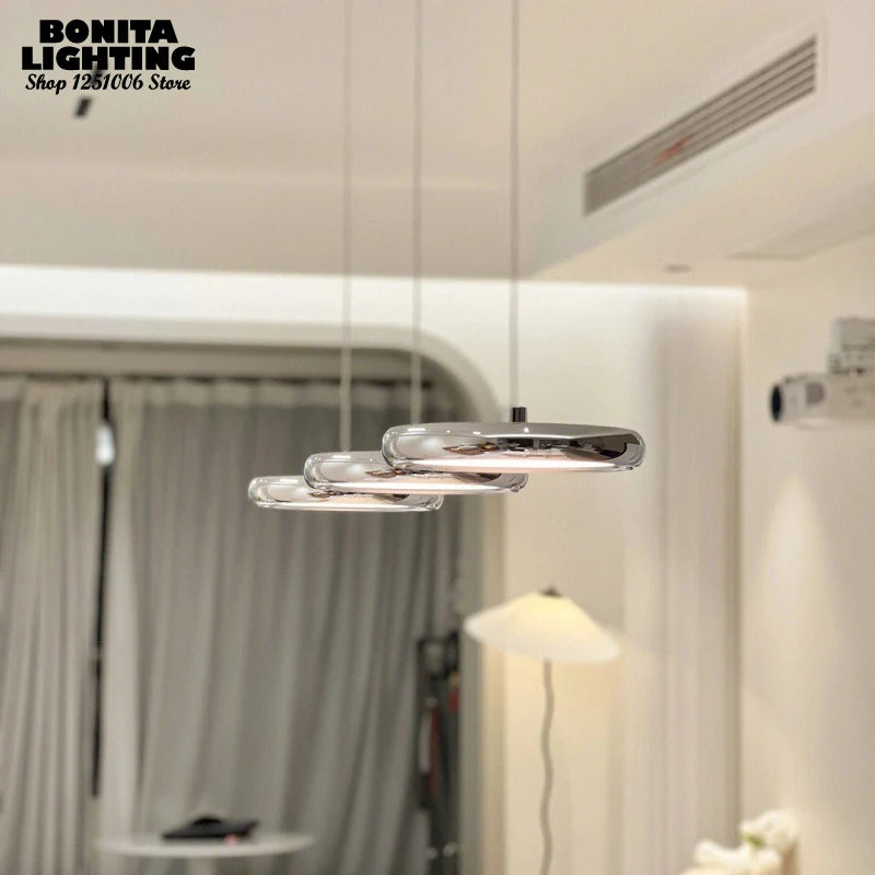 suspension à led minimaliste moderne design luxe ronde avec gradation - vue 4 sur 14