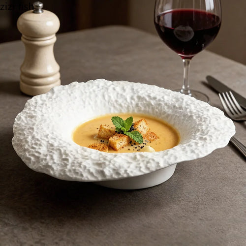 Assiette bol ceramique texture roche style chapeau champignon