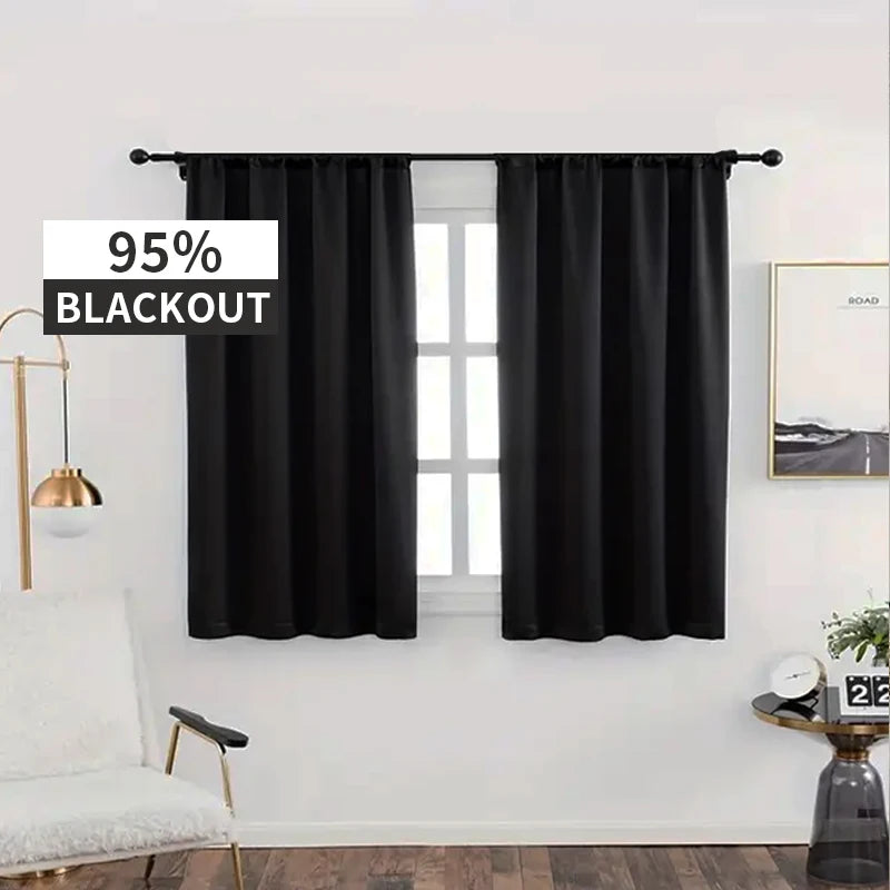 Rideau occultant court moderne pour cuisine chambre salon - vue 2 sur 10