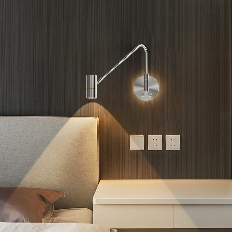 lampe de lecture murale style crème bras oscillant bauhaus interrupteur tactile - vue 7 sur 10