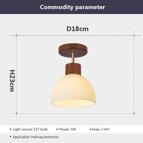 Nordique LED plafonnier en bois noyer luminaire salon allée couloir étude chambre lampes intérieur décor éclairage lampes Lustre - vue 6 sur 16