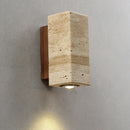 applique murale led wabi sabi en travertin décor marbre