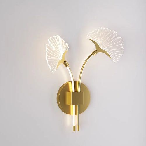 applique murale led en forme de feuille de ginkgo décorative - vue 3 sur 9