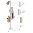 VASAGLE Standing Coat Rack, Solid Wood Coat Rack, Tree-Shaped Coat Rack with 8 Hooks, 3 Height Options, for Clothes, Hats, Bags