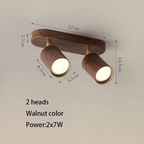 spot led en saillie avec ampoule remplaçable et têtes réglables