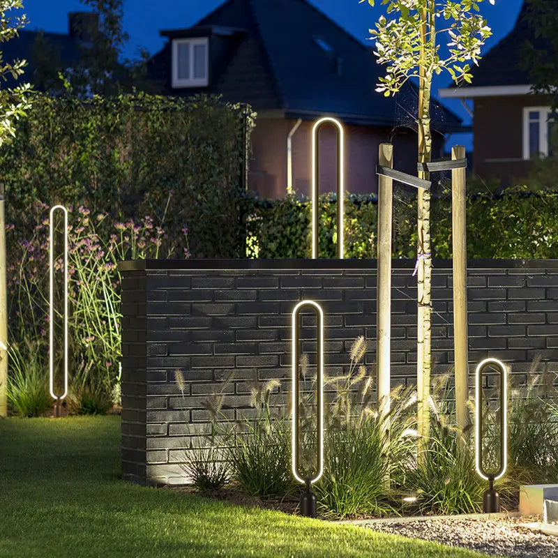 lampe LED extérieure ronde minimaliste pour jardin et allée - vue 7 sur 12