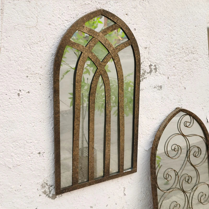 miroirs rétro nordiques en bois pour décoration artisanale murale - vue 3 sur 9