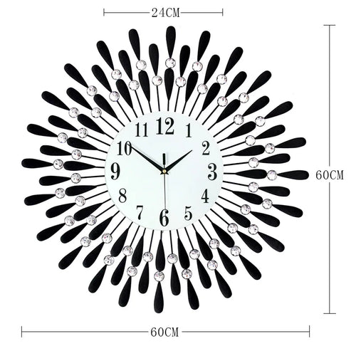 Crystal Sun Modern Style Silent Wall Clock 38X38/60X60/70X70cm, New Product Living Room Office Home Wall Decoration - vue 9 sur 14