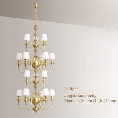 lustre à led en cuivre noir pour décoration d'hôtel élégant - vue 20 sur 22