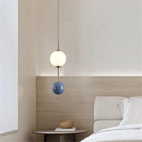 Minimalist LED pendant light in gourd shape for indoor decor - vue 9 sur 9