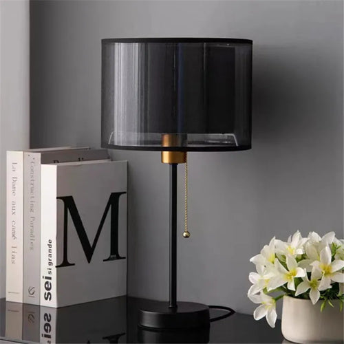 Nordic vintage luxury fabric table lamp - vue 4 sur 10
