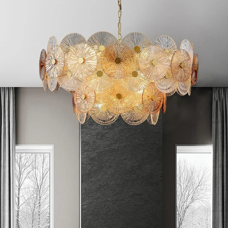 lustre moderne en verre design pour décoration intérieure - vue 5 sur 11