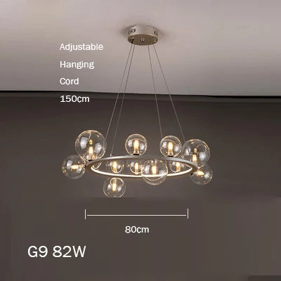 lustre en verre design moderne avec bulles pour intérieur élégant - vue 9 sur 18